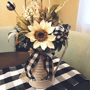 Farmhouse flower arrangement.